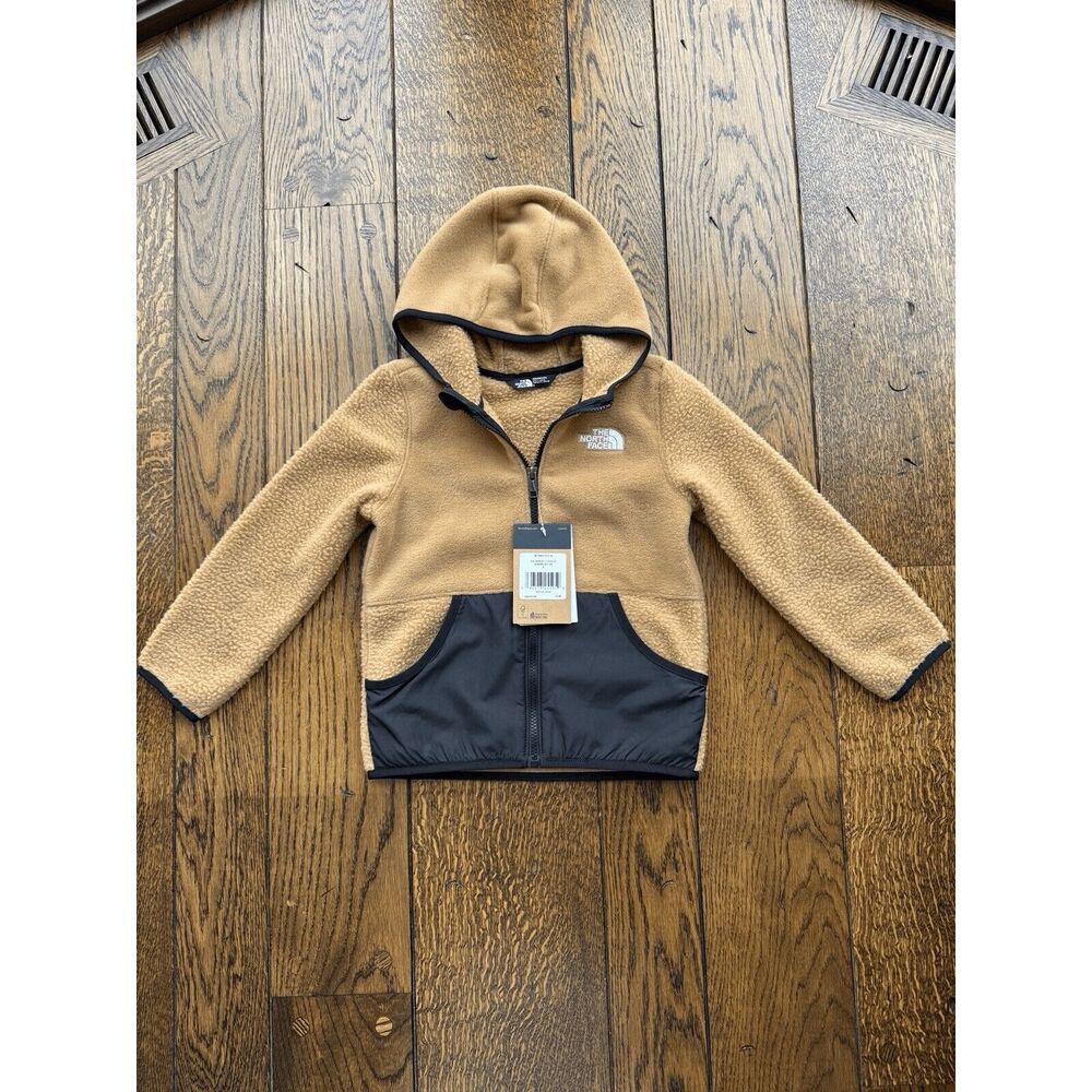 The North Face Kids Two-Tone Tan and Black Hooded Fleece Jacket